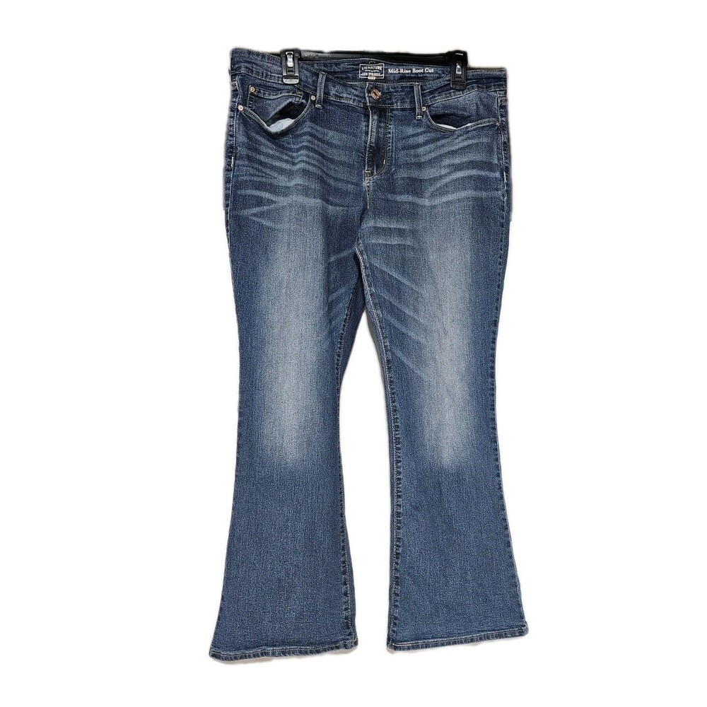 Levi Strauss Signature Gold Mid-Rise Bootcut Jeans Womens Blue Denim 16S 33x30 - Picture 2 of 12